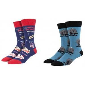NEW SOCKSMITH men's coney island & hip hipporay socks - set of 2 pair in multi